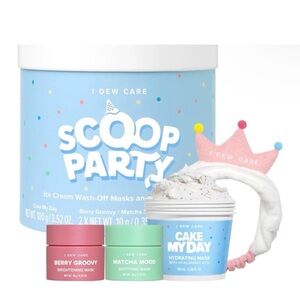 I Dew Care Scoop Party Skincare Set - Blue, Pink, Green